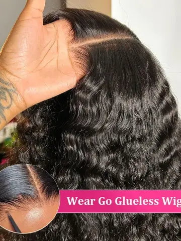 Water Wave Glueless Wig Human Hair Curly 13x6 HD Frontal Wig 250% Deep Wave Lace Front Wigs Wear Go 7x5 HD Lace Closure Wig Sale