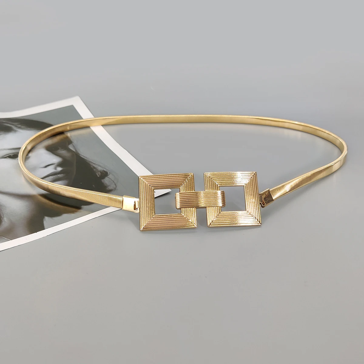 Fashion Gold Chain Belt Female Waist Elastic Thin Waistband Designer Belts For Women High Quality Luxury Silver Metal Corset