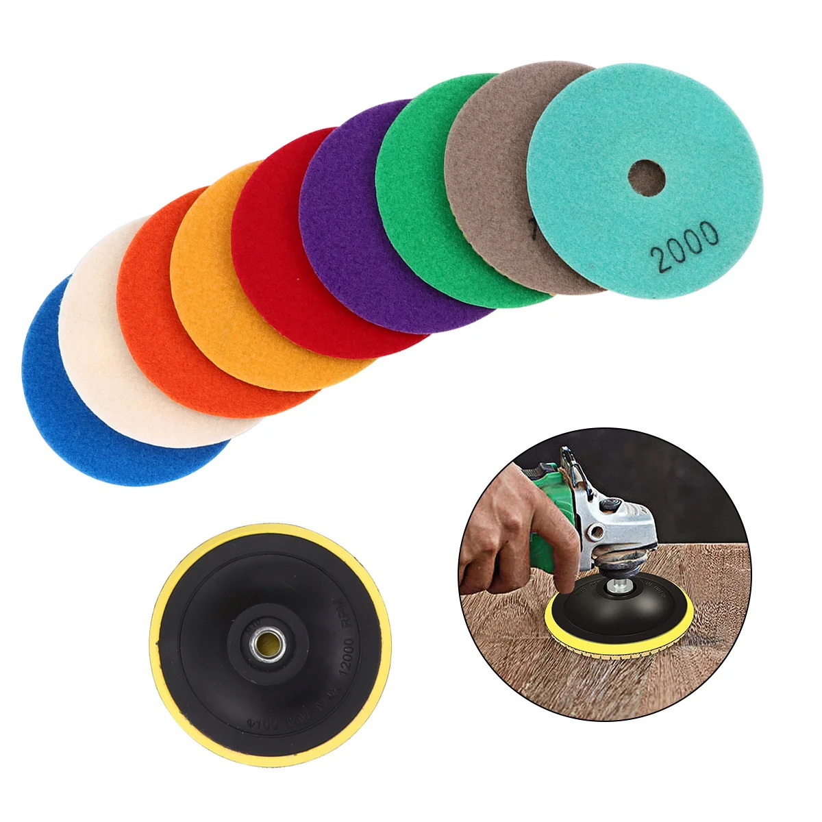

10Pcs Diamond Hand Polishing Pads Grinding Slices for Marble Glass Stone Concrete Polishing Wear Resistant Grinding Slices