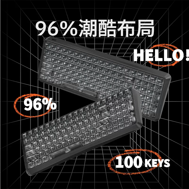IQUNIX Click98 Wireless Tri-mode Mechanical Keyboard,wired/ 2.4G/Bluetooth, Hot-swappable  Gaming Keyboard for Office & E-sports