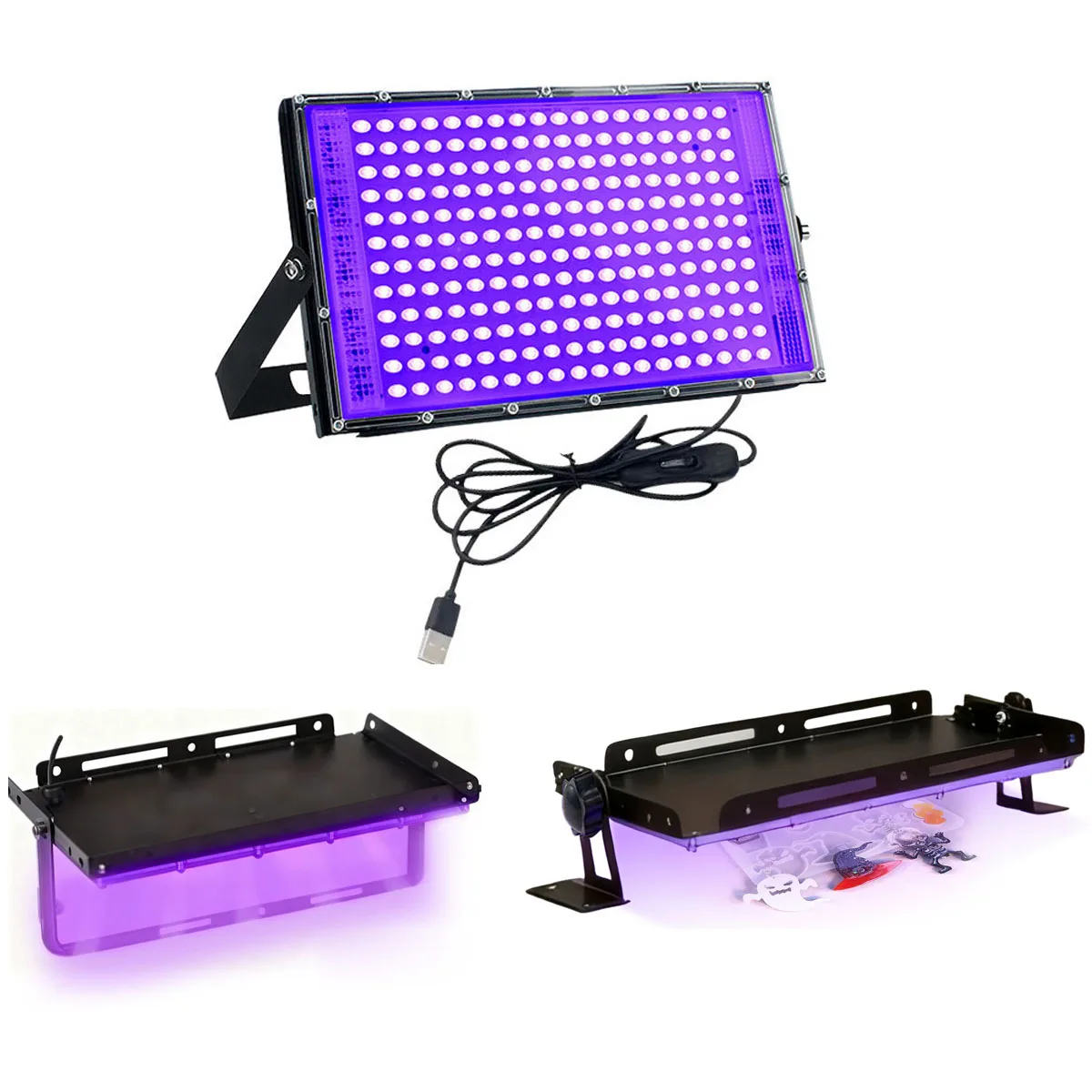 

УФ-лампа для отверждения клея и смолы, 395-405 нм, с фиолетовым светом, без теневых зон, для DIY-изделий и изготовления украшений