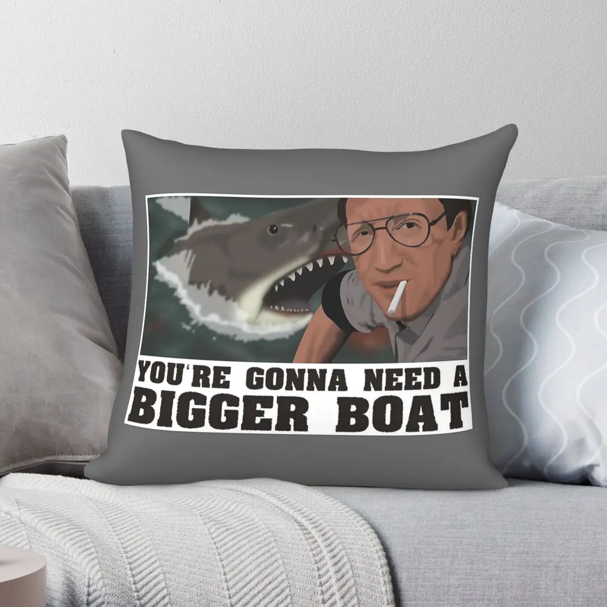 You're Gonna Need A Bigger Boat Jaws Square Pillowcase Polyester Linen Velvet Printed Zip Decor Pillow Case Home Cushion Case