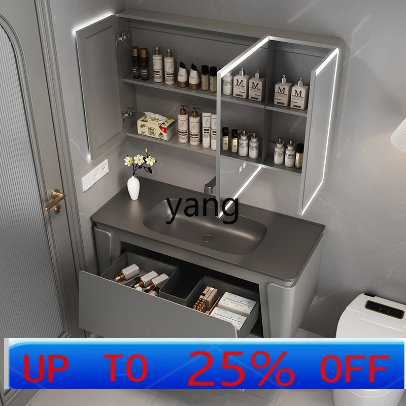 CX porcelain integrated stainless steel waterproof bathroom cabinet combination rounded corner intelligent moisture-proof basin