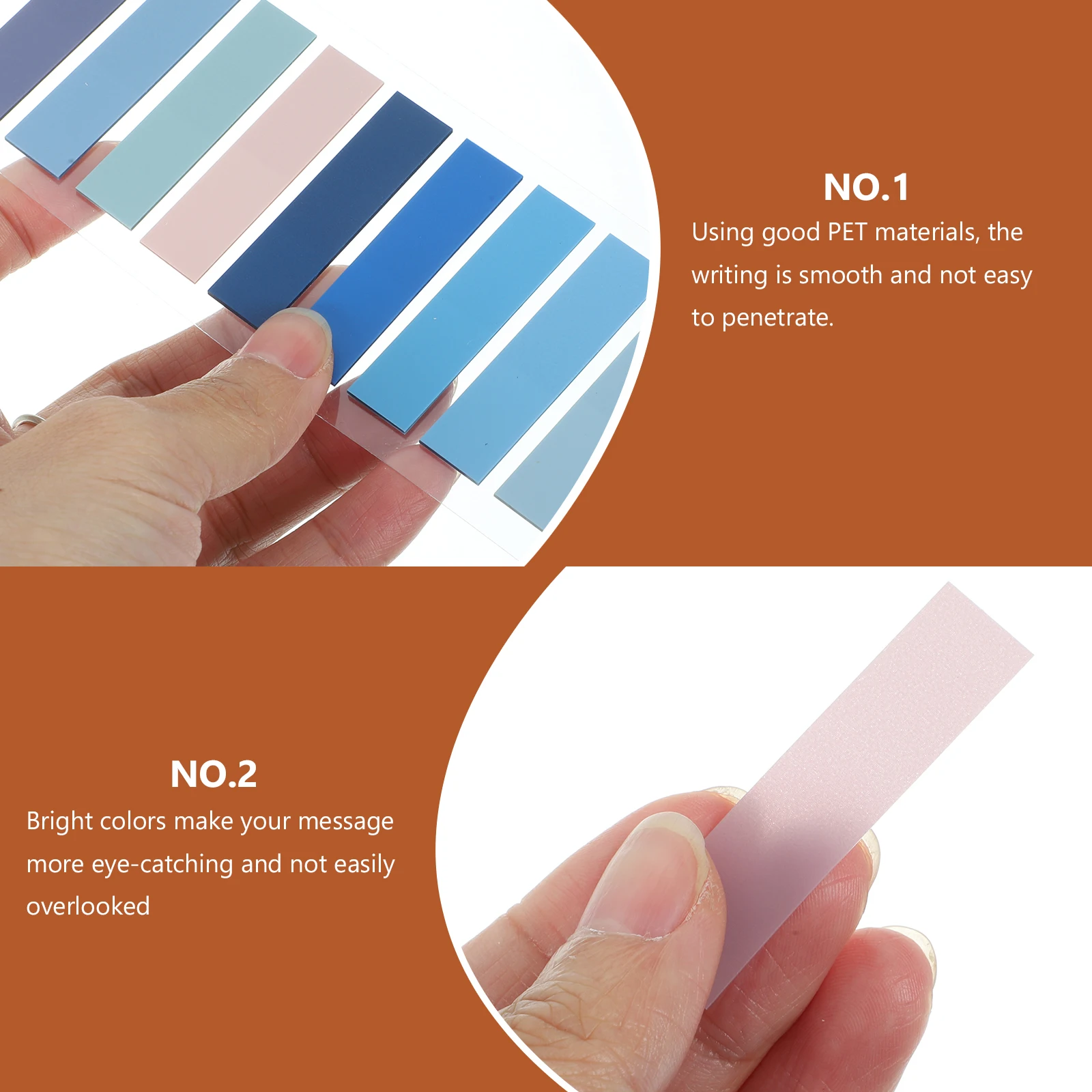 

6 Sheets Colored Note Pad Tabs PET Material Book Sticky Tabs Binder Page Markers Annotation Stickers Office Use Gifts Students