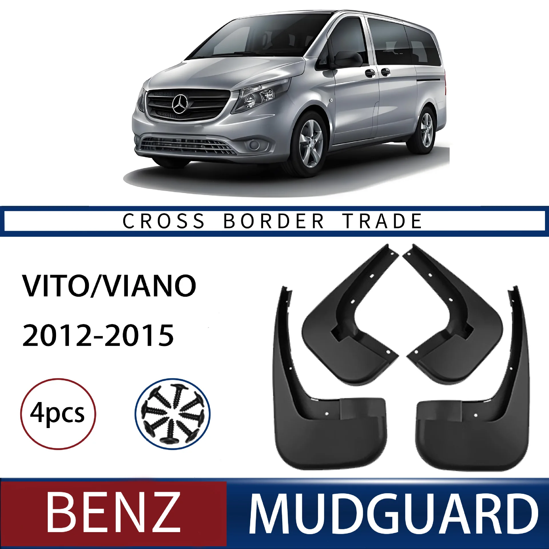 

For Mercedes Benz Viano 2012-2015 Vito Mudguards Fender Mudflaps Front Rear Flares Splash Guards Cover Car Accessorie