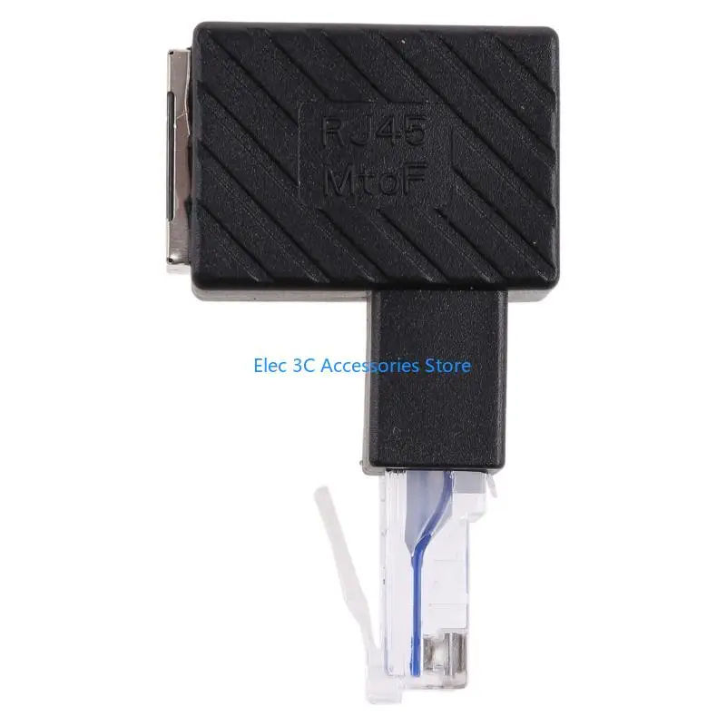 Y51A 90 ° RJ45 Coupler LAN Ethernet Female to Female Extension Adapter for He