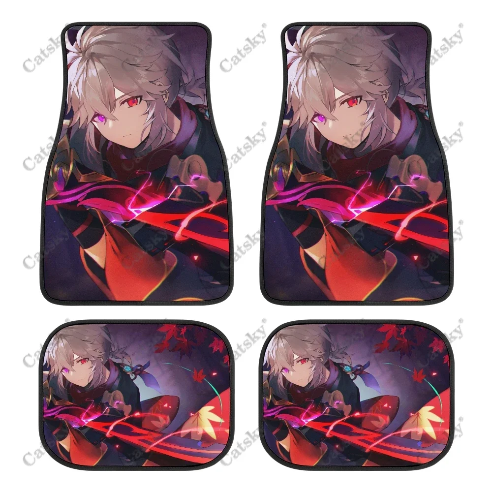 

Kaedehara Kazuha Car Floor Mat Vintage Carpet Anti-Slip Rubber Mat Pack of 4 Auto Accessiores for Car SUV Van