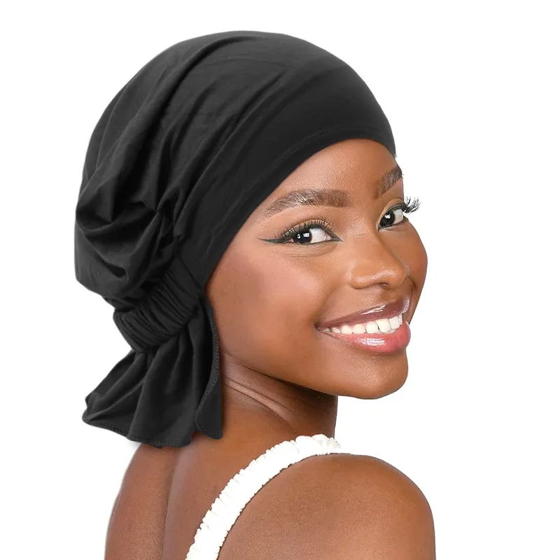 Donne musulmane Stretch Turbante Hijab cancro cappello chemio berretto perdita di capelli Turbante foulard copertura berretti cofano fascia avvolgere copricapo