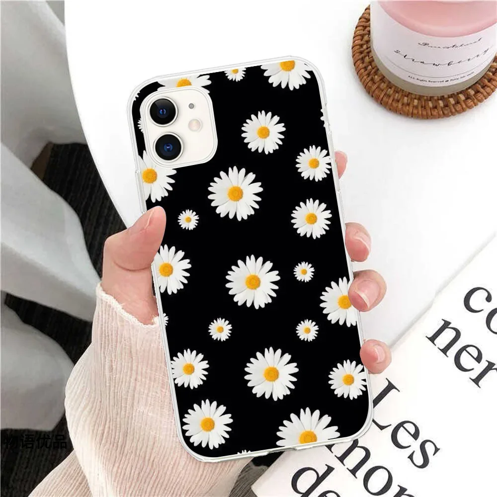 Suitable for iPhone 15 Cross border Sunflower Small Daisy Phone Case Apple XS/XR Small Fragmented Flower Phone Case