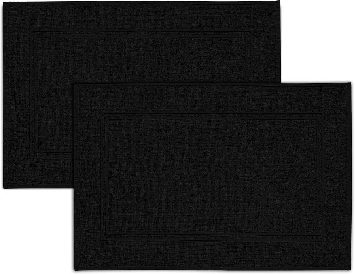 

Премиальные хлопковые коврики для ванной, 2 штуки, супервпитывающие и быстросохнущие, напольные полотенца гостиничного качества, черные