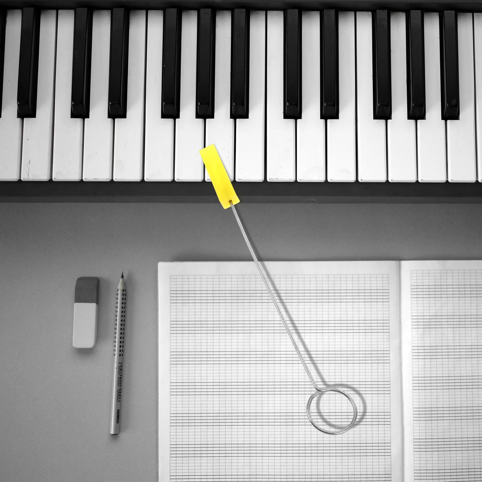 

1pcs Tuning Mute Tool Triangular Rubber Stainless Steel Handle Piano Maintenance Kit For Upright Grand Pianos Piano Tuning