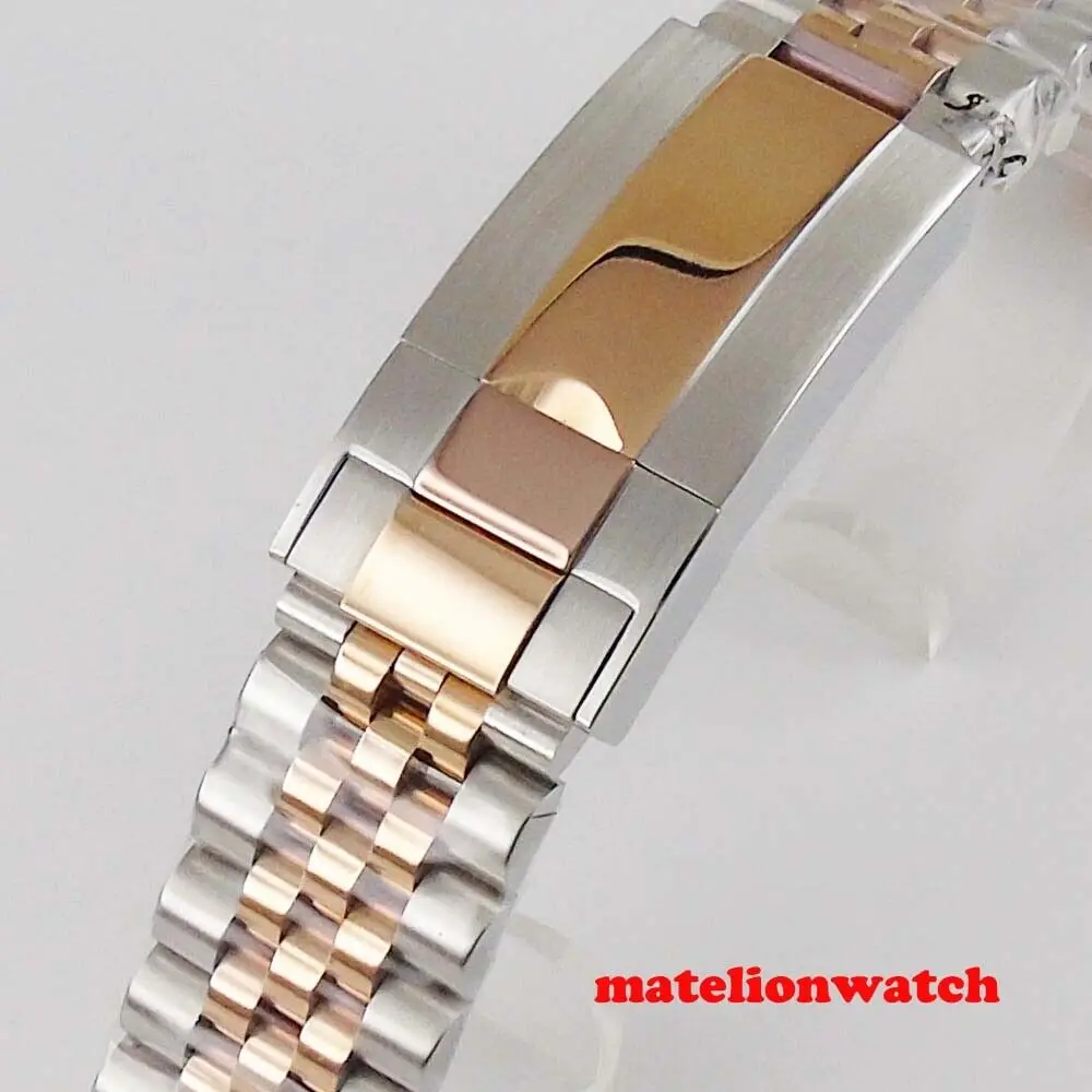 Two tone 20mm width watch band Jubilee bracelet fit for 40mm men's wristwatch