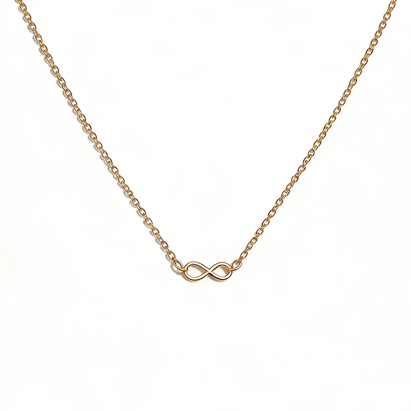 Zierliche Edelstahl-Halskette mit Unendlichkeitszeichen-Anhänger für Damen, minimalistischer Schmuck.