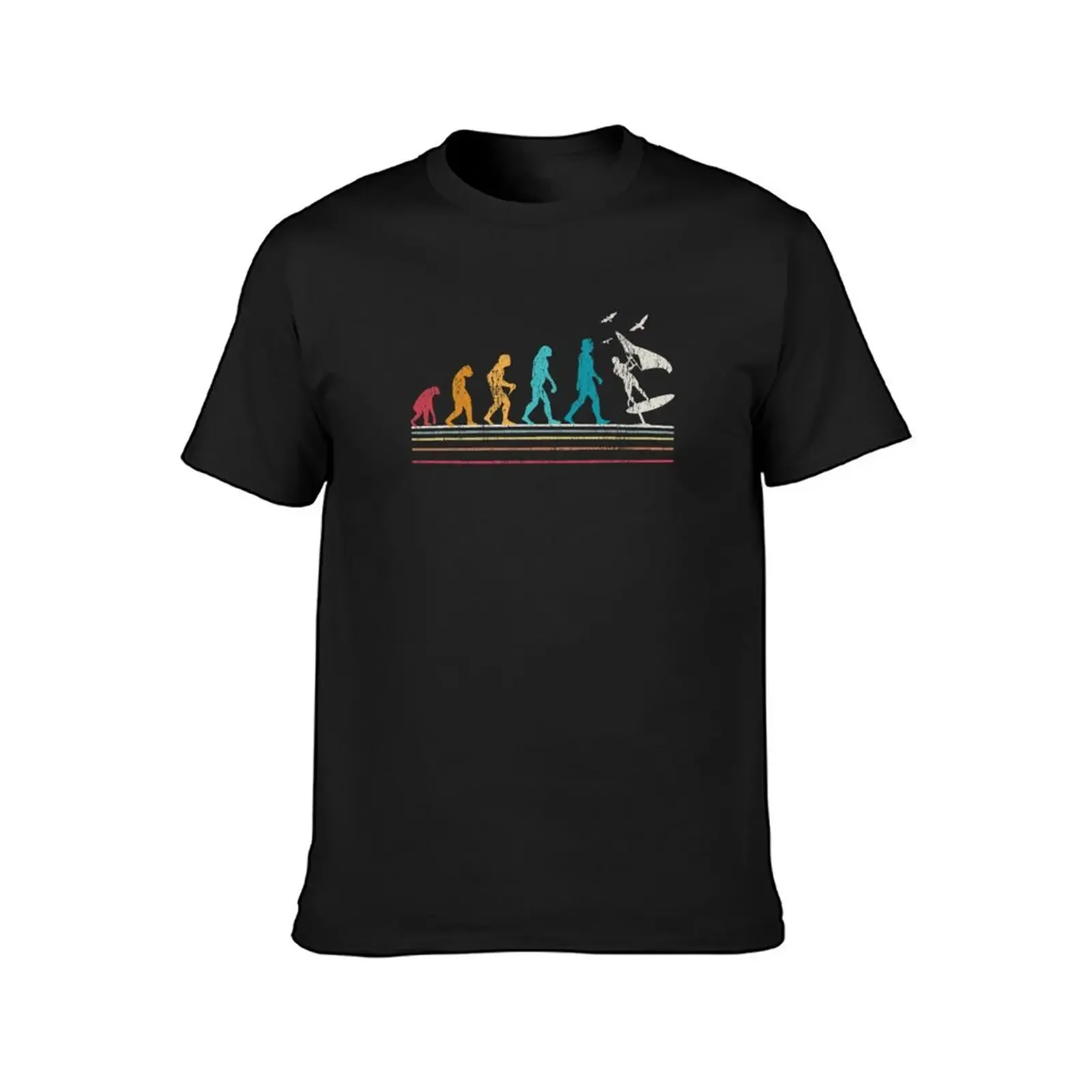 Wing Foiling Evolution For Surfers I Retro Vintage T-Shirt quick drying baggy shirts funny t shirts men