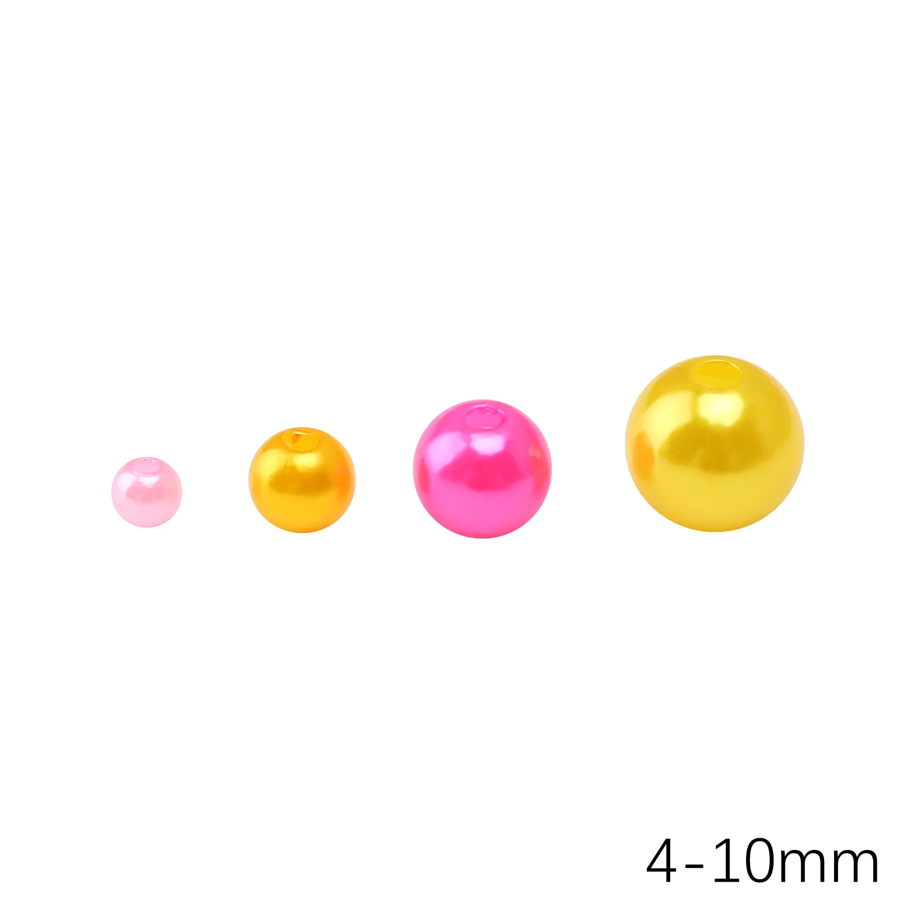 

300pcs ABS Faux Pearl Straight Hole Beads 4-10mm Hole 1mm DIY Jewelry Making Supplies for Phone Case Bracelets Necklaces