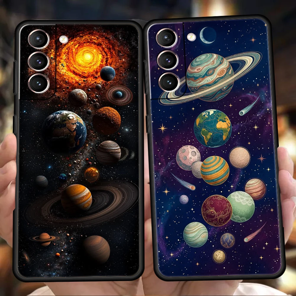 Phone Case for Samsung Galaxy S26 S25 S24 S23 S22 S20 S21 FE Ultra S25Edge Plus 5G Soft TPU Present Vintage Celestial Galaxy Art