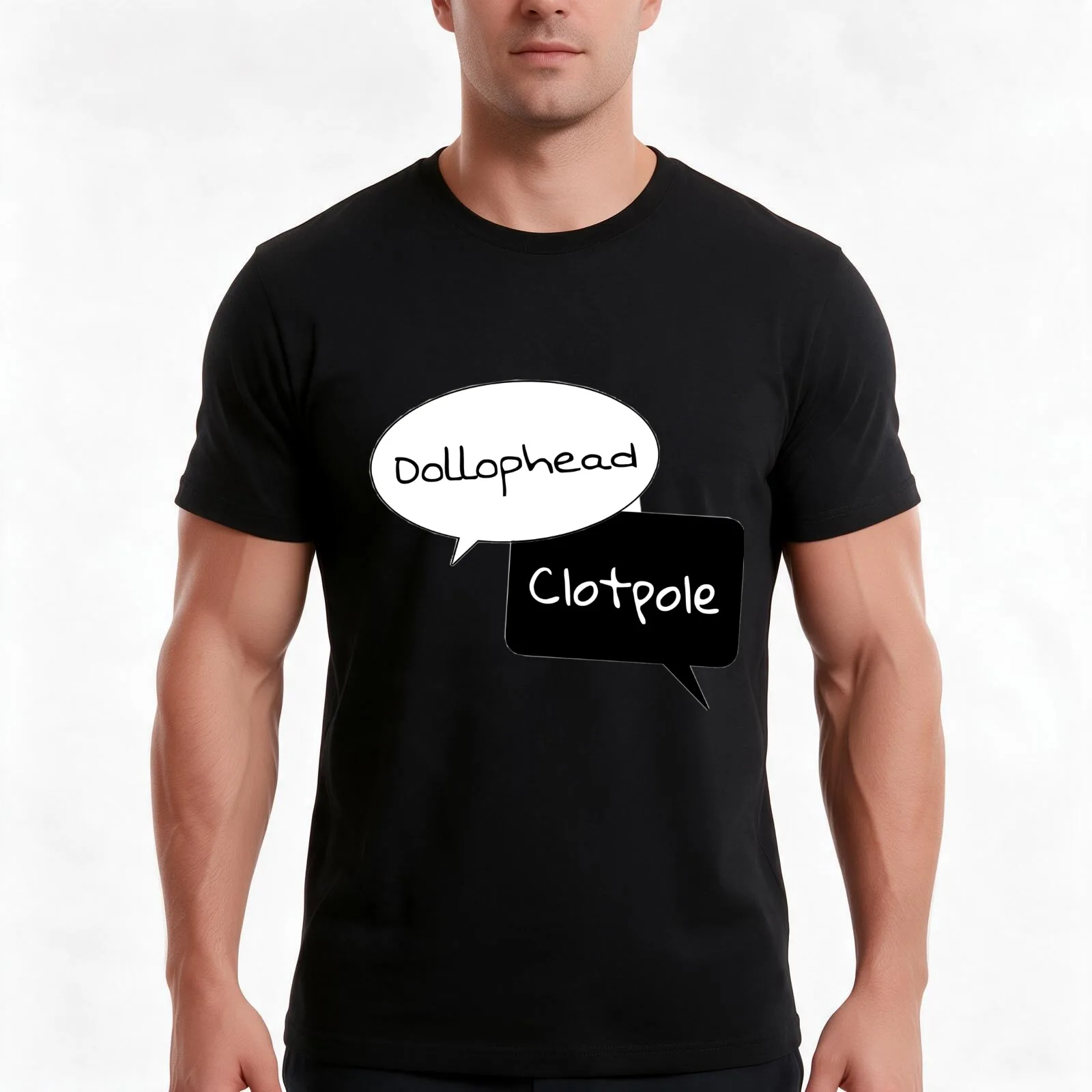 Merlin Insults T-Shirt, Summer Casual Cotton Tee, Oversized Streetwear Tops, Vintage Graphic Print, Loose Fit Short Sleeve