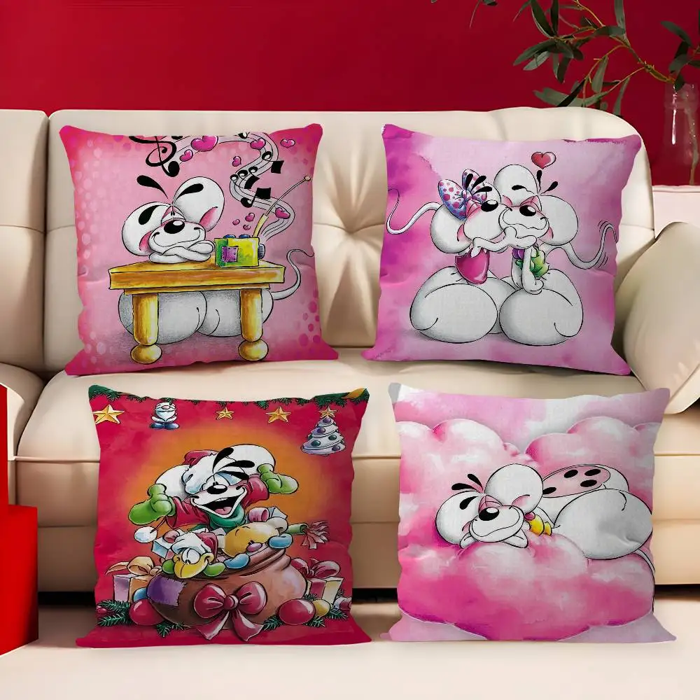 

Popular Character D-Diddl Cut Pillow Covers Cartoon Sofa Decorative Home Double-sided Printing Short Plush Cute Cushion Cover