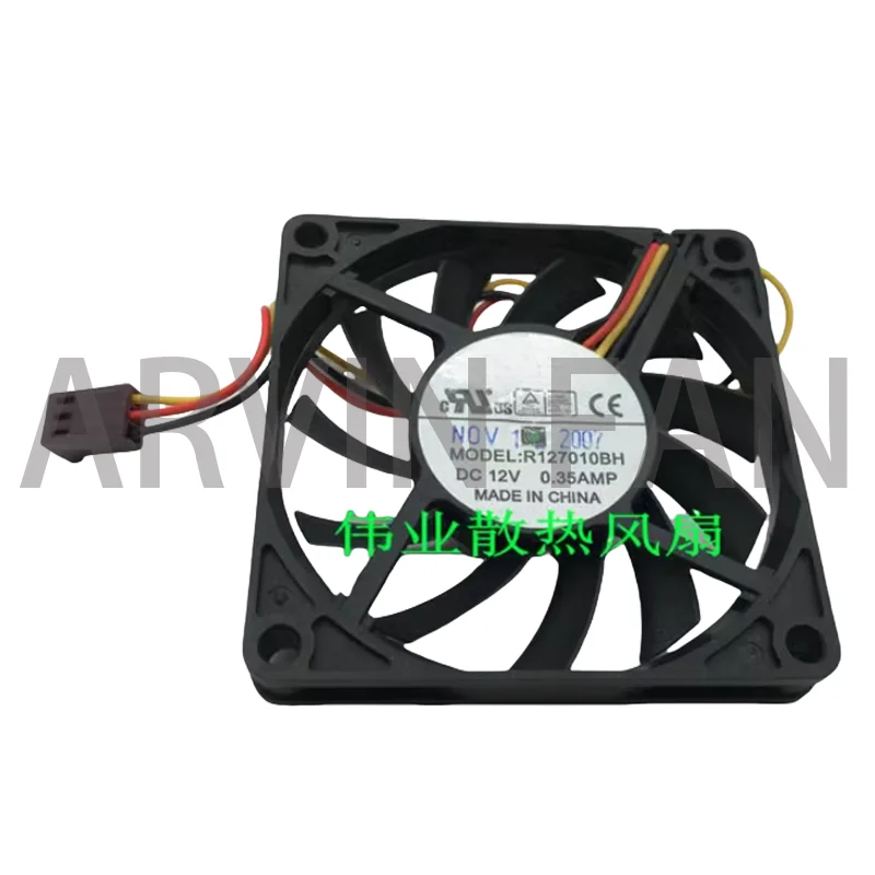 

R127010BH 70 мм 7 см 10 мм тонкий двойной шарикоподшипник 70X70X10 мм 0,35 А 4200 об/мин 25CFM 40 дБА 4P 4-контактный ШИМ охлаждающие вентиляторы