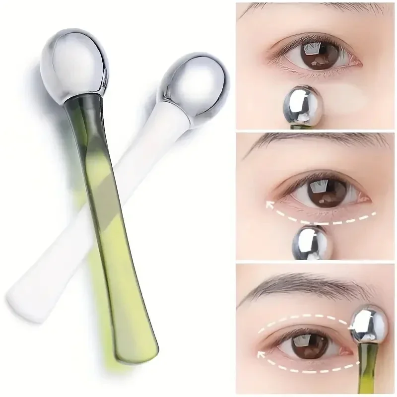 

1pc Eye Roller Massage Stick Eye Cream Applicator Cosmetic Spatula Anti Wrinkle Facial Spoon Gold Alloy Face Thin Skin Care Tool