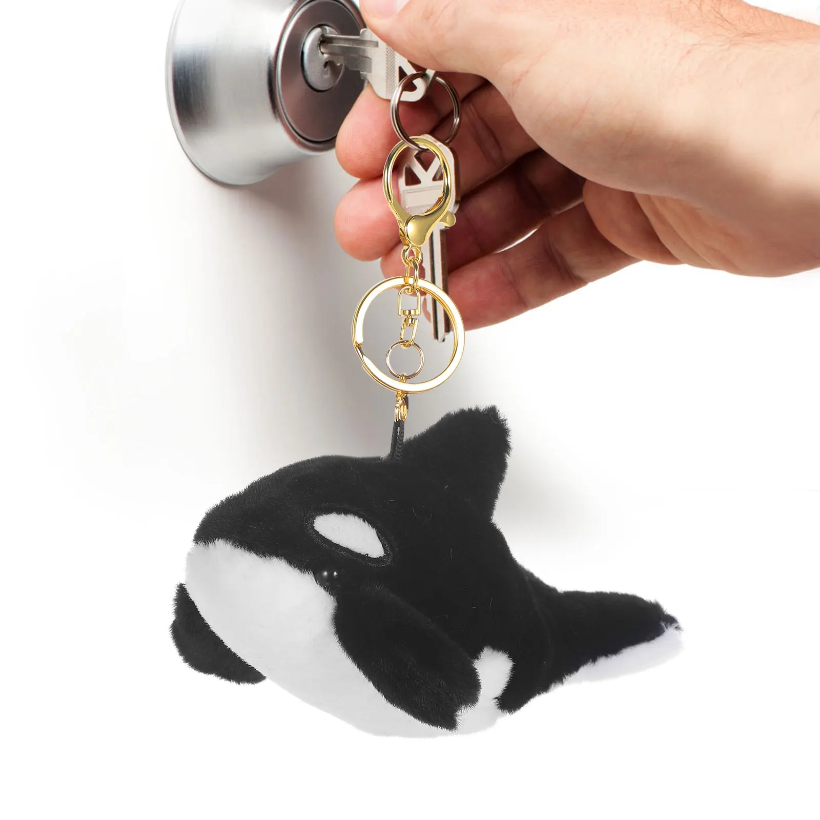 Killer Whale Keychain Cartoon Bag Hanging Pendants Stuffed Animal Keyring Backpack Lovely Plush Cute For Backpacks Gift Rings