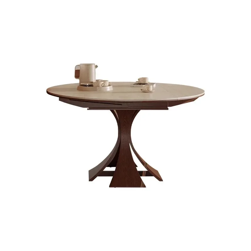 

wind cave stone slab Internet celebrity small household type retractable square and circle dual-purpose table and chair