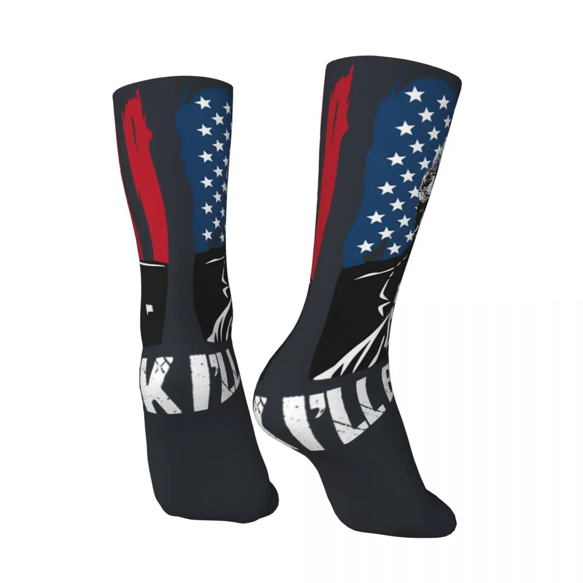 Trump I'll Be Back 4Th Of July T-Shirt Men's Socks Retro Harajuku take america back Street Style Novelty Pattern Crew Sock