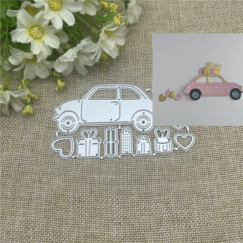 Car background craft Frame card dies metal die decoration for scrapbook punching card cutting DIY process edge cutting