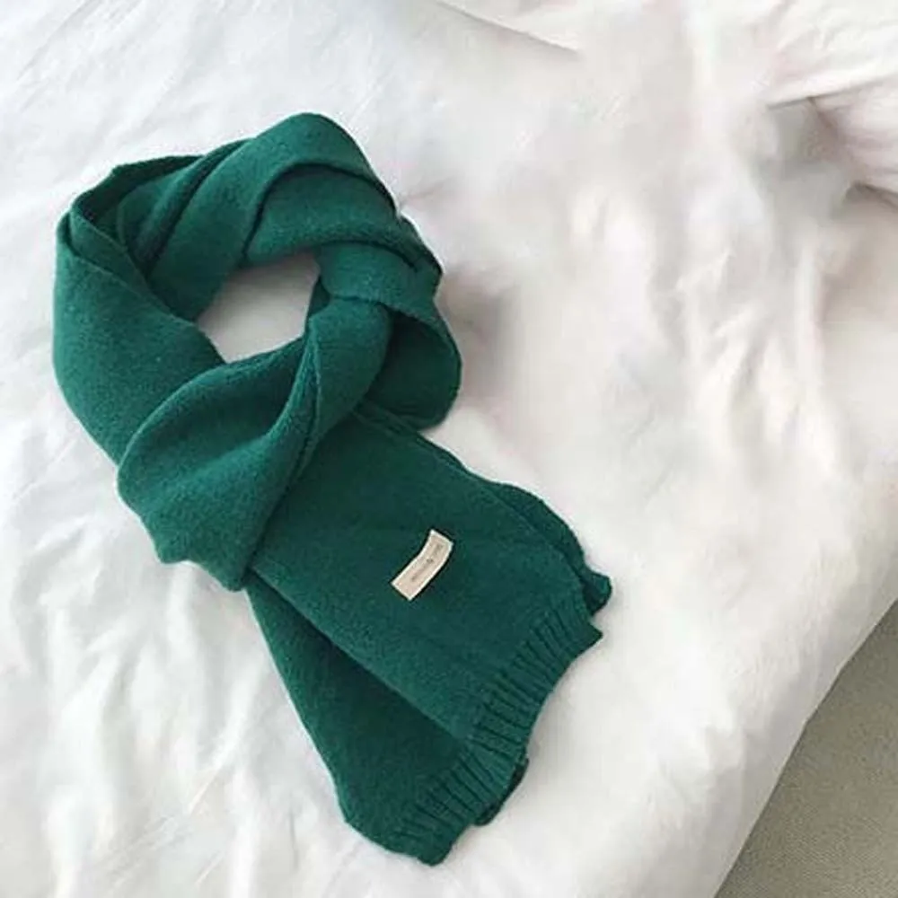 단색 커플 니트 울 스카프 방한 부드러운 긴 두꺼운 목도리 방풍 다용도 겨울 따뜻한 스카프 가을