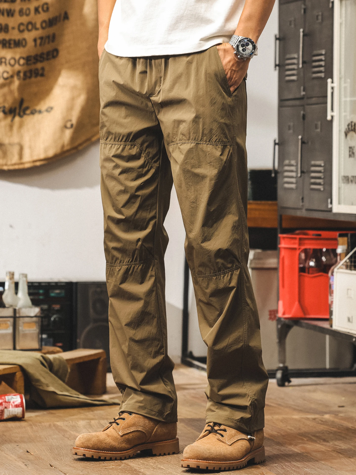 

Уличная спецодежда, свободный крой, прямые мужские повседневные брюки, летние новые брюки Sle Qui Dry, многоцелевые, модные брендовые