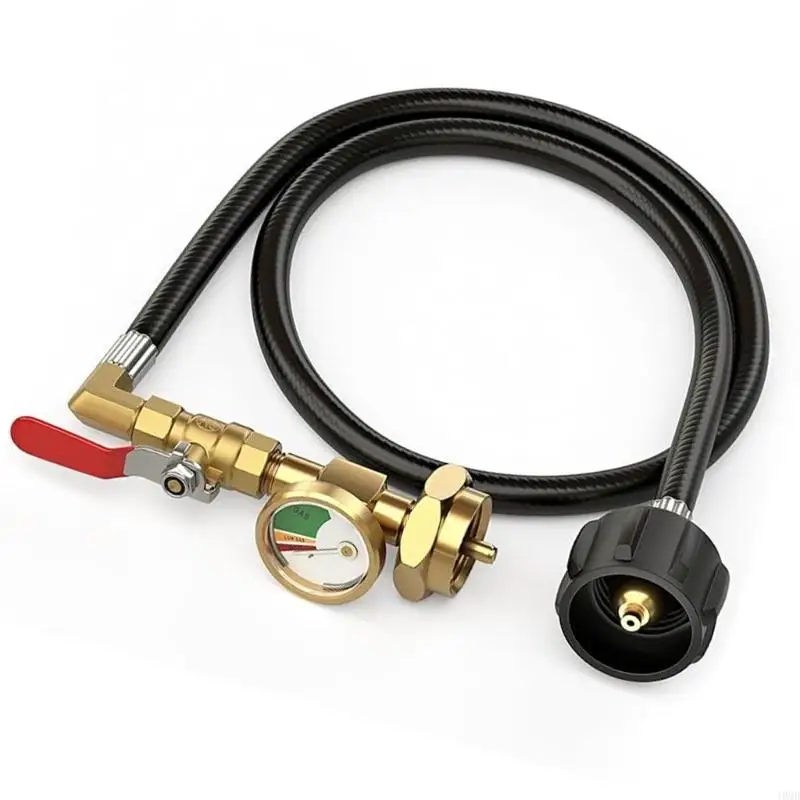 

Refillable Propane Adapter Brass Connection with 3FT Hose for 1lb to 20lb Cylinders JOMD