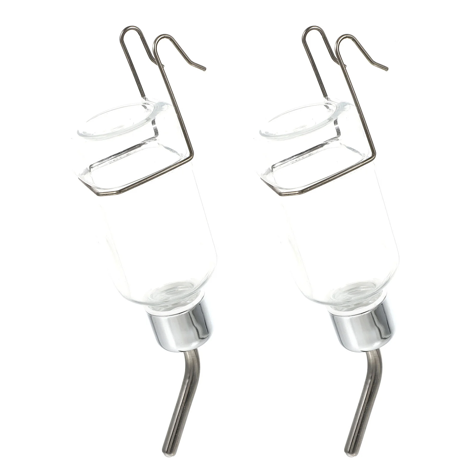 

2 Pcs Drinking Fountain Transparent Water Bottle Feeder Pet Feeding Tool Food Plastic Cat