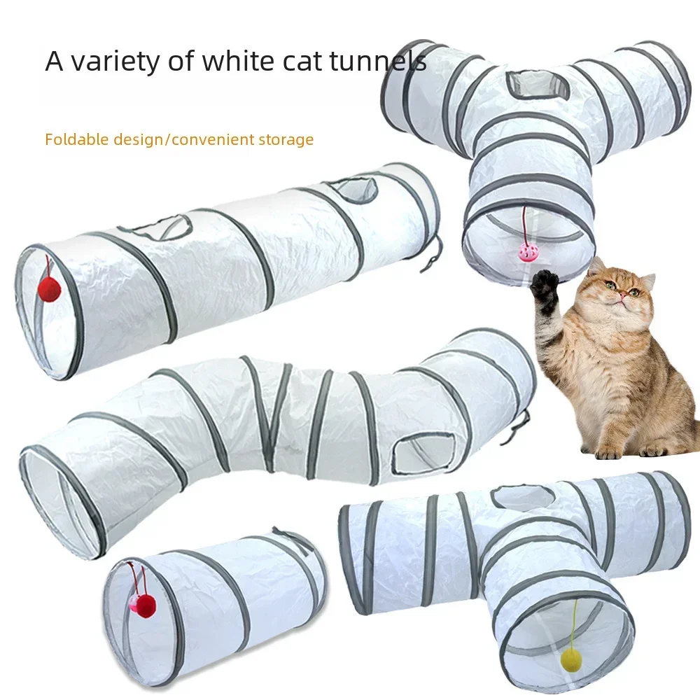 White Cat Tunnel Toy Pet Supplies Cross-border New Arrival Dragon Cat Tunnel Playground For Cats Interactive Toys