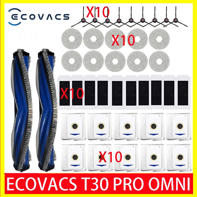 ECOVACS T30 PRO OMNI DDX14 / YEEDI M12 Pro + piezas de repuesto, accesorios, cepillo lateral principal, filtro, mopa, bolsa de polvo