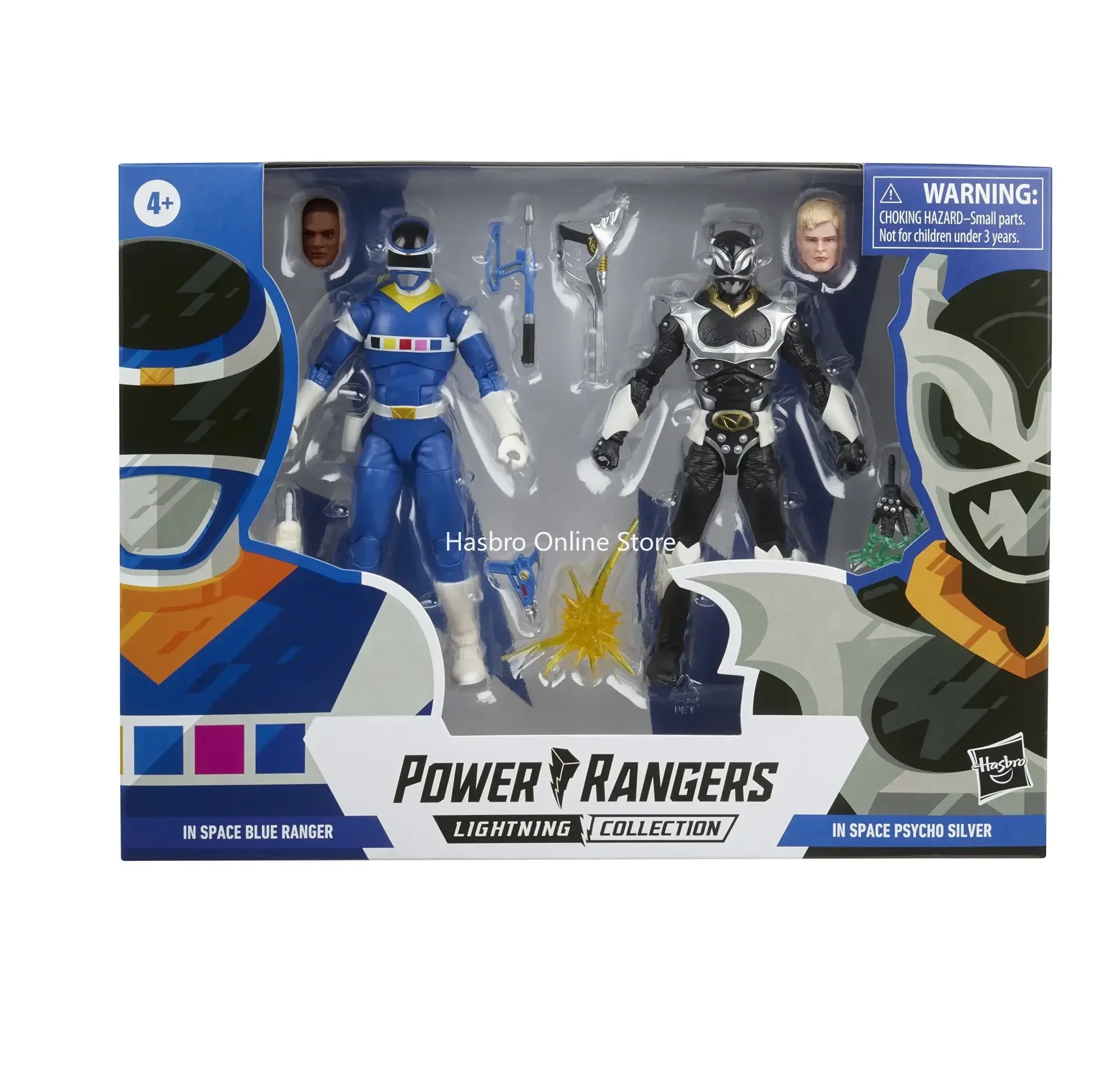 Colección Hasbro Power Rangers Lightning en Space Blue Ranger vs. Silver Psycho Ranger Paquete de 2 figuras de acción de juguete de 6 pulgadas F2047