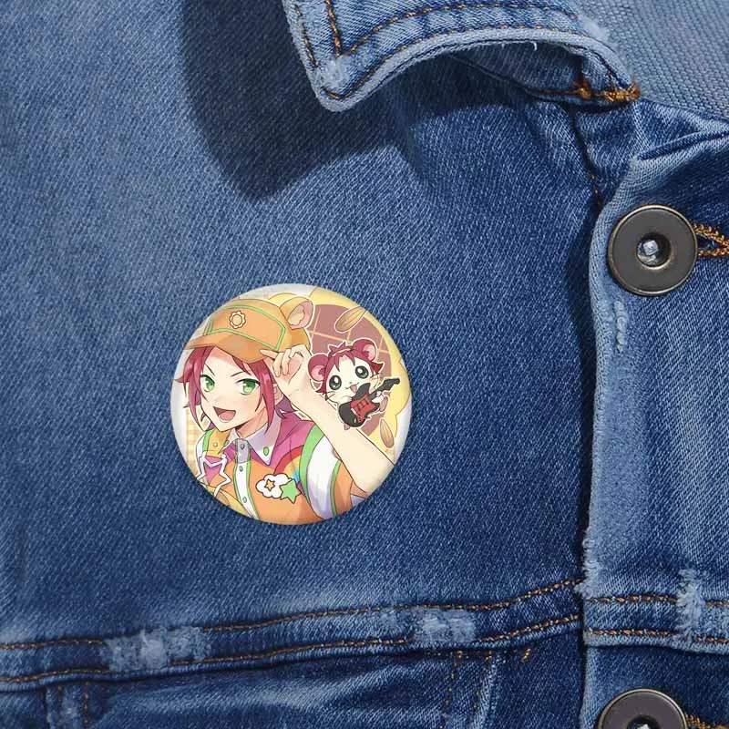 Cute Idol Isara Mao Enamel Pin Juvenile Manga Ensemble Stars Badge Lapel Pins Cartoon Round Button Brooch Jewelry Accessories