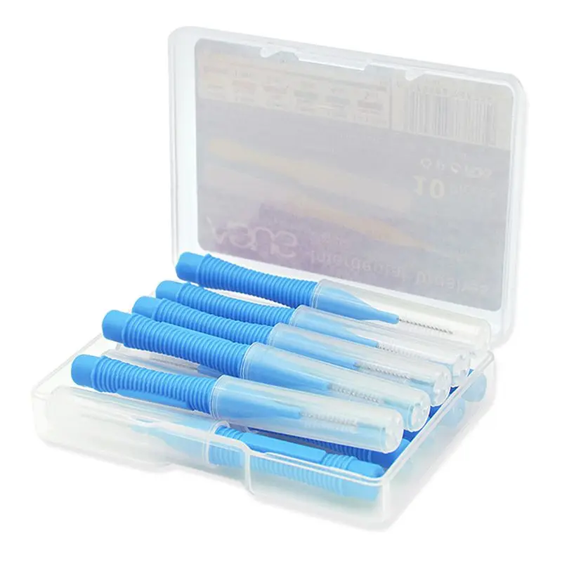 10 pz/lotto Spazzola Interdentale Filo Interdentale Denti Pulito Orale Stuzzicadenti Kit 0.4-1.5mm Strumento di Pulizia Dei Denti Dentale Spazzola Ortodontica