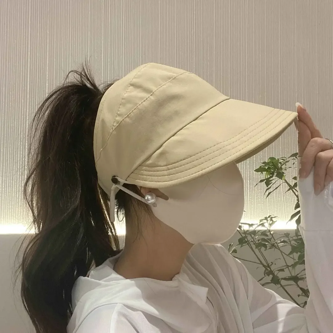 Women's Foldable Sunhat Summer Outdoor Beach Fisherman Hat Sunscreen UV Protection Cap Adjustable Cotton Wide Brim Bucket Caps image 2