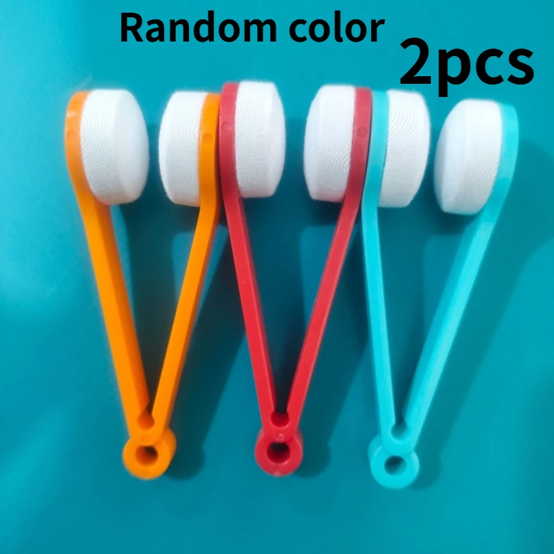 Random Color 4pcs Eyeglass Cleaning Brush Set [2 Eyeglass Cleaning Brush + Eye Cleaning Cloth] - Fashion - Portable Lens Cleanin