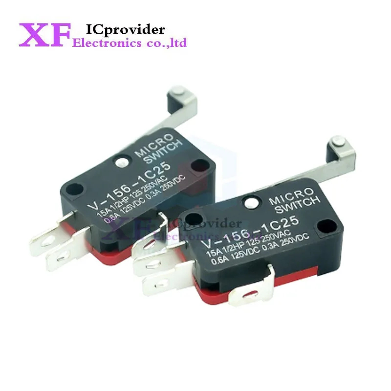 5-10pcs V-156-1C25 15A The micro switch, Push Button SPDT Momentary Snap Action Limit switch, travel switch ICprovider