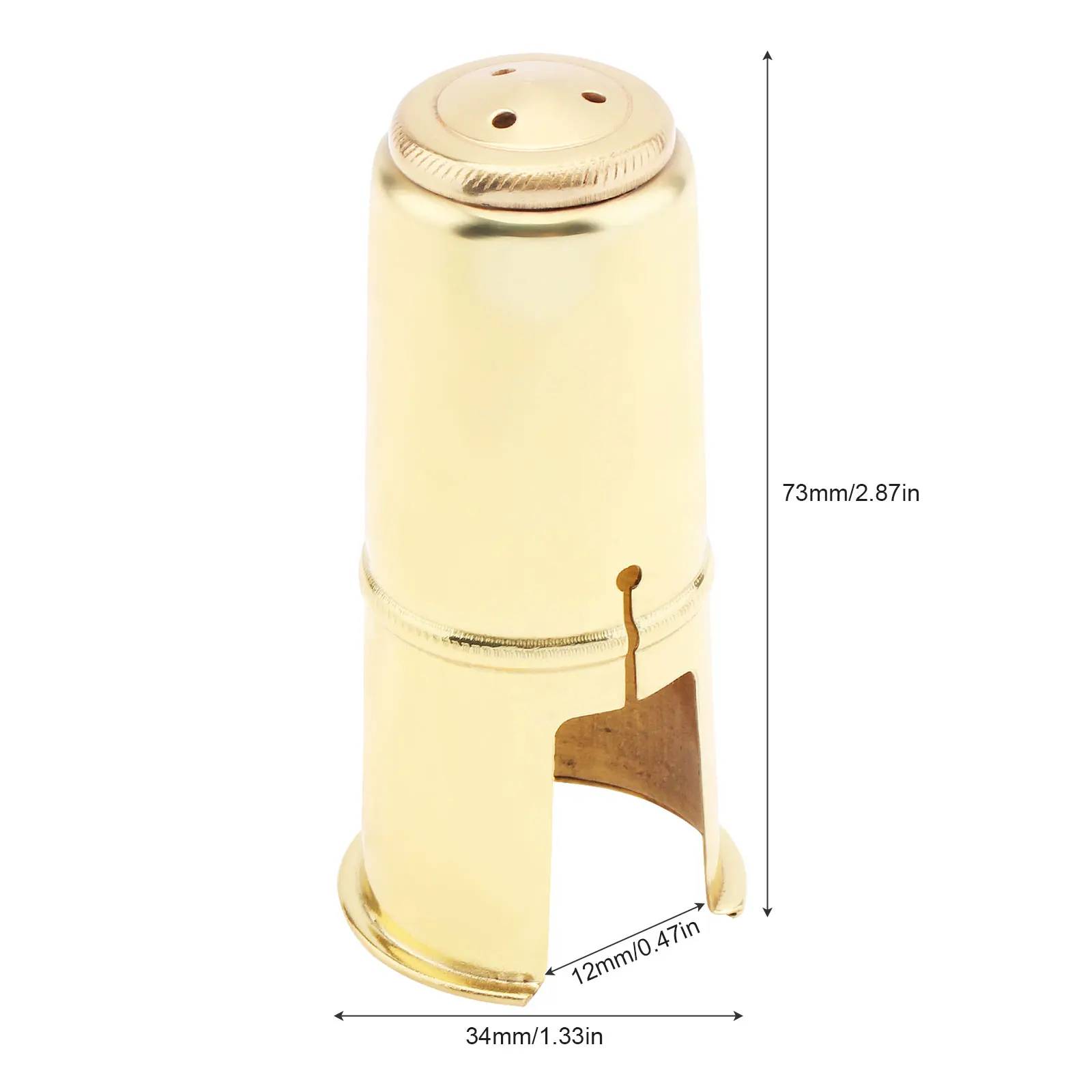 Alto Brass Gold Plated Saxophone Mouthpiece Protective Cap for Leather Sax Mouthpiece Metal Ligature, Sax Mouthpiece Cover