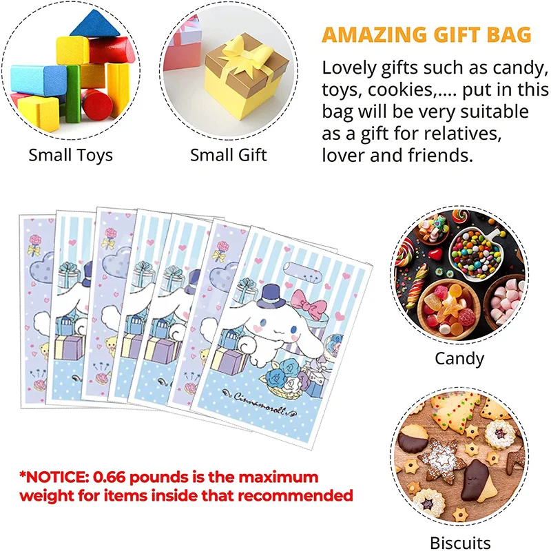 Cinnamoroll Gift Bag 16.5*25cm Loot Bag My Melody Kid Boy Birthday Party Supplies Sanrio Decorations Kids Boys Party Favors