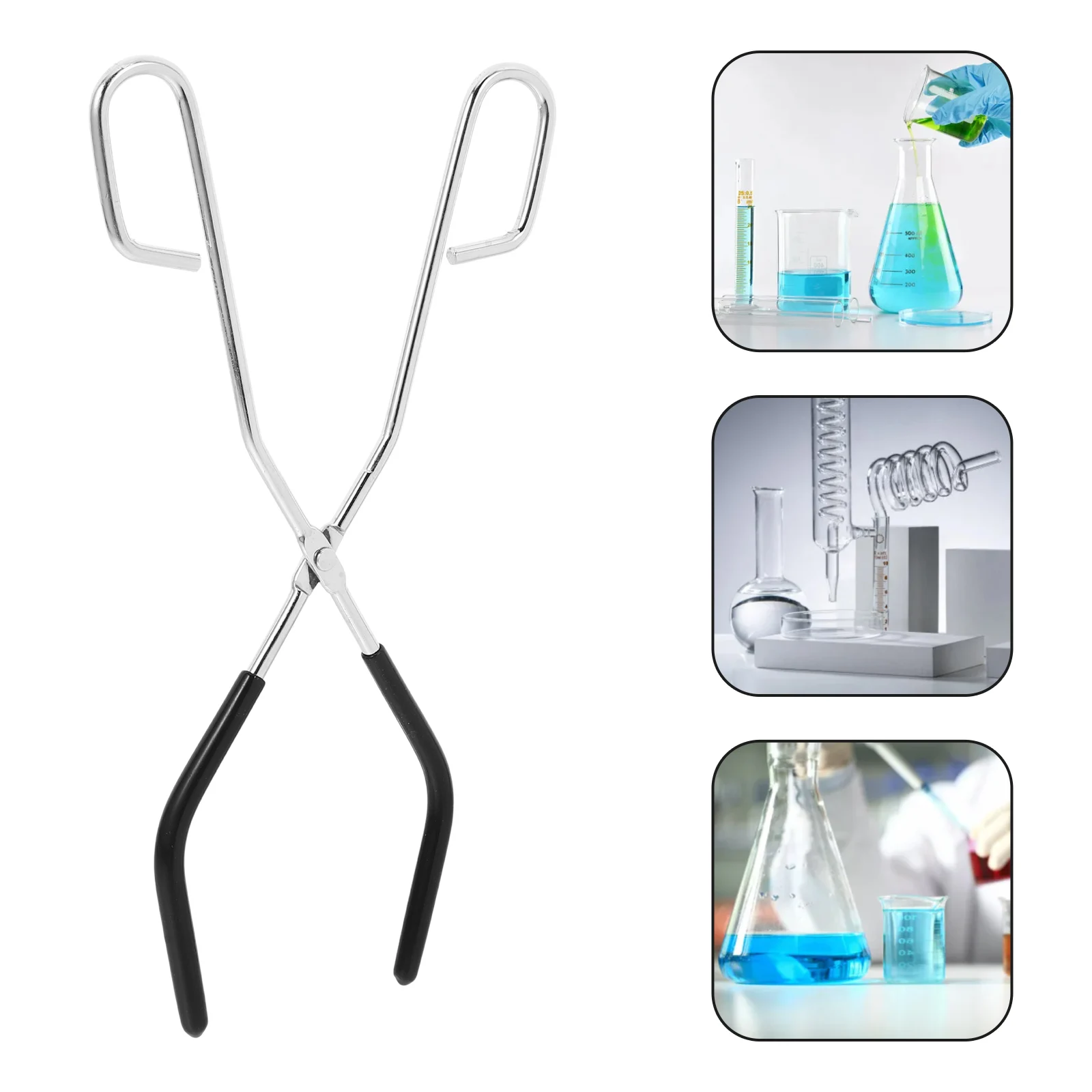

Beaker Clamp Condenser Tube Glass Tongs Flask Heating Chemical Crucible Forging Tool Silver Portable Baby