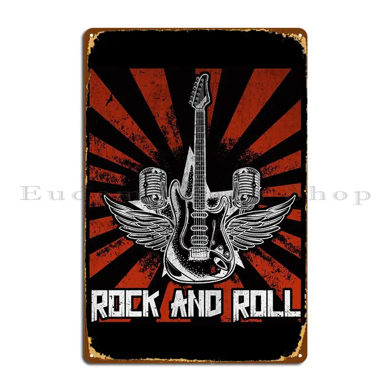 Retro Rock And Roll Metal Plaque Poster Club Kitchen Living Room Customize Wall Decor Tin Sign Poster