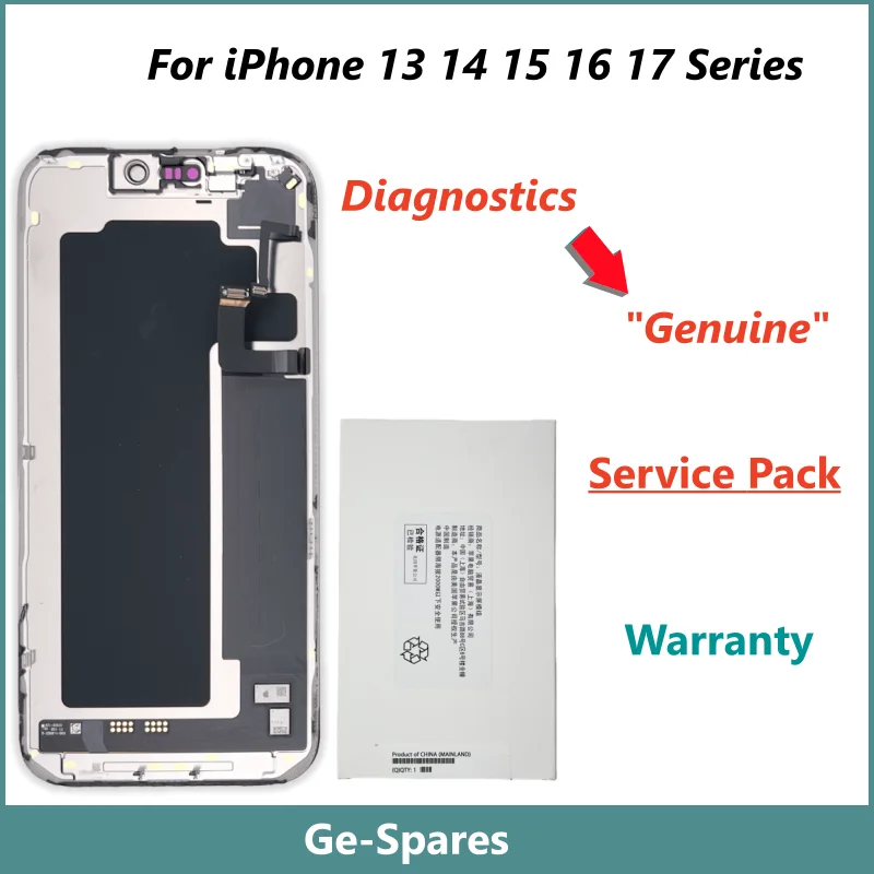 Service Pack Quality Screen For iPhone 13 14 Plus 15 16 Pro Max 17 Air 16e, Display Assembly, Diagnostics 