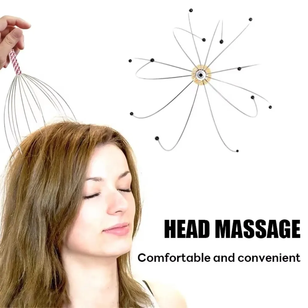 

Массажер для головы из нержавеющей стали в форме осьминога, облегчение мышечного напряжения, массажер для головы осьминога, инструмент для царапин, массажер Гуа Ша