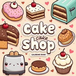 CAKE SHOP Bold-easy Patterns Coloring Book for Adults Cute Drawing Book Perfect Gift for Party and Birthday