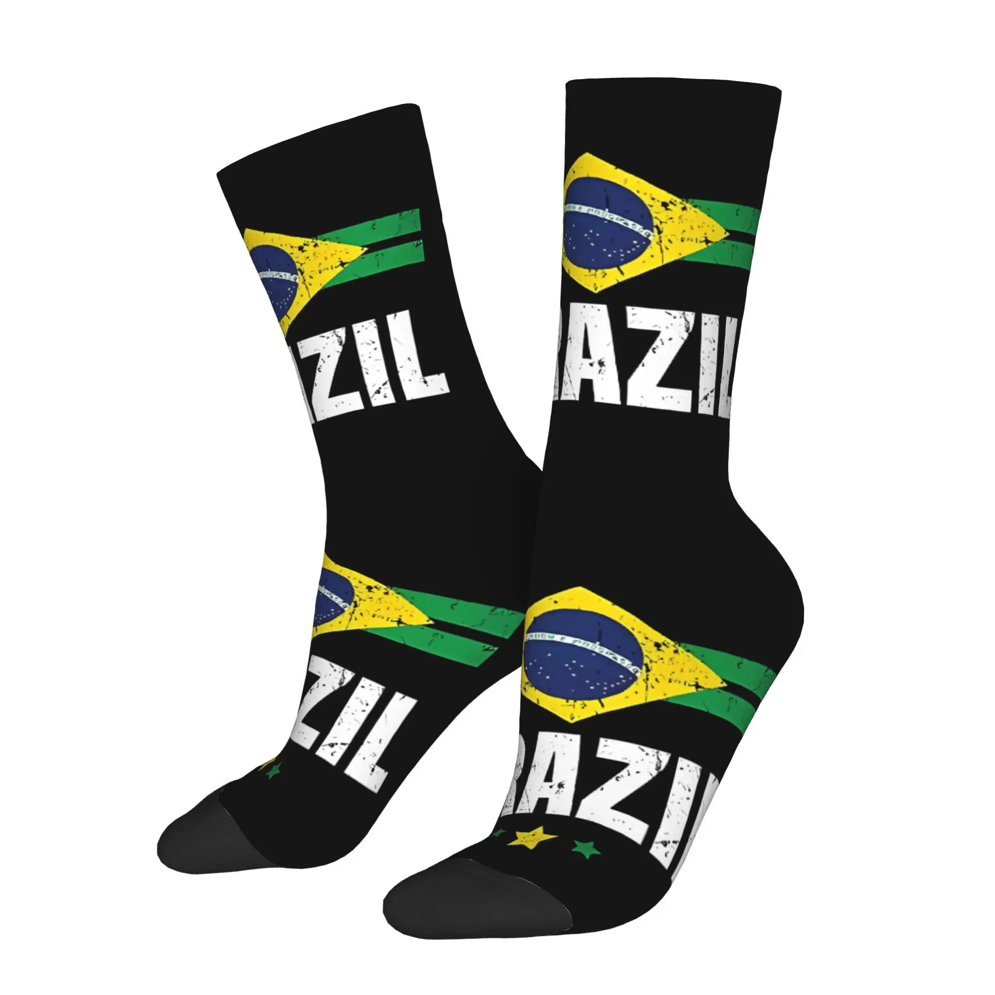 

Brazil Flag Socks Male Mens Women Winter Stockings Printed