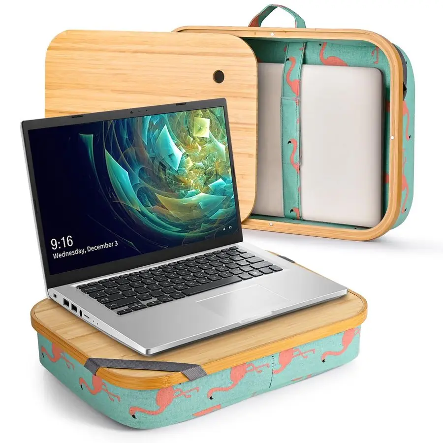 

Бамбуковый стол для хранения вещей, съемный стол для ноутбука, подставка для ноутбука, работа на кровати или диване, написание или дракона