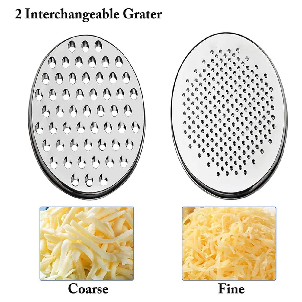 Cheese Grater with Container, for Kitchen with 2 Sizes, Vegetable Grinder, Ginger Shredder, Chocolate Grater